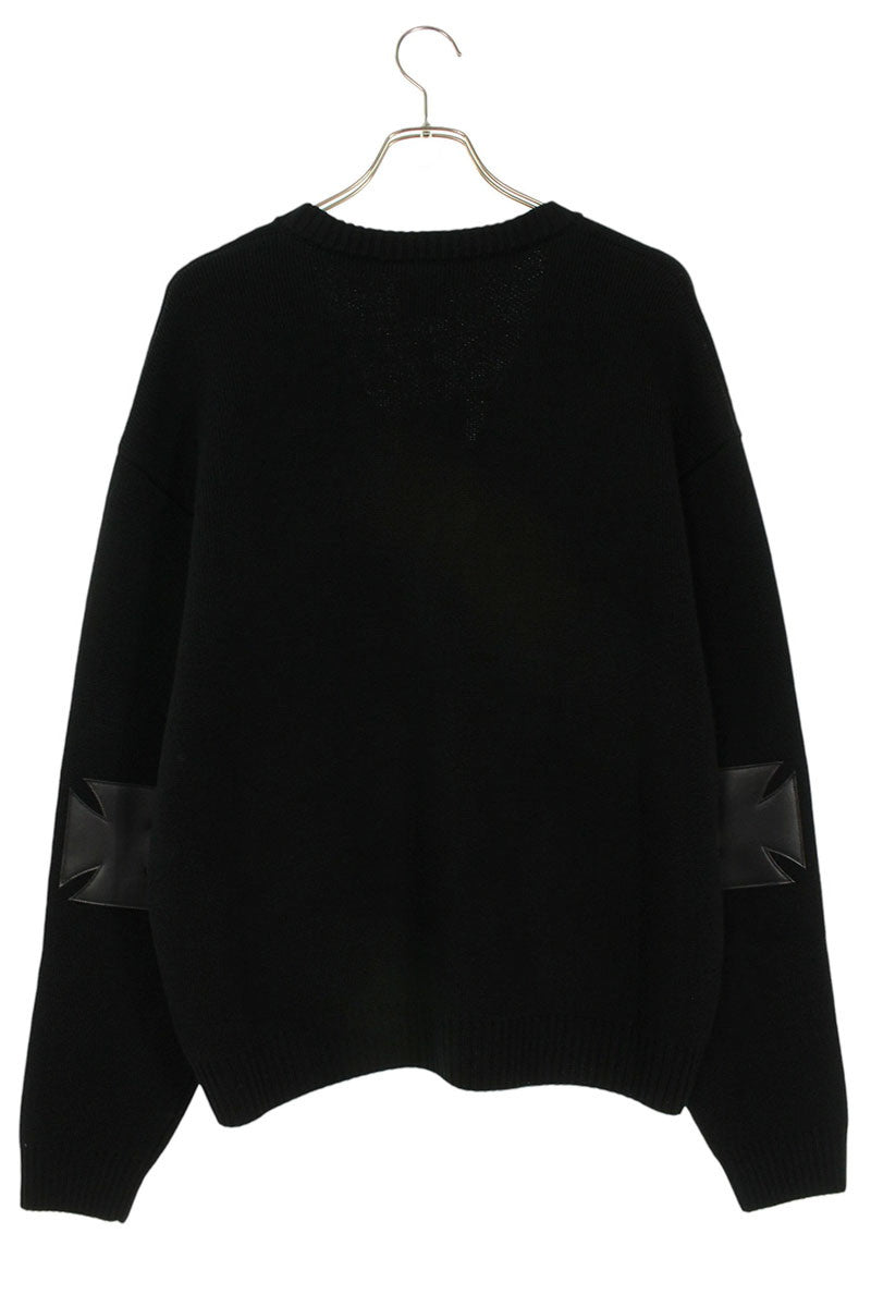 VETEMENTS 26SS Leather Cross Patch Cardigan Black Size XS