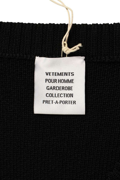 VETEMENTS 26SS Leather Cross Patch Cardigan Black Size S