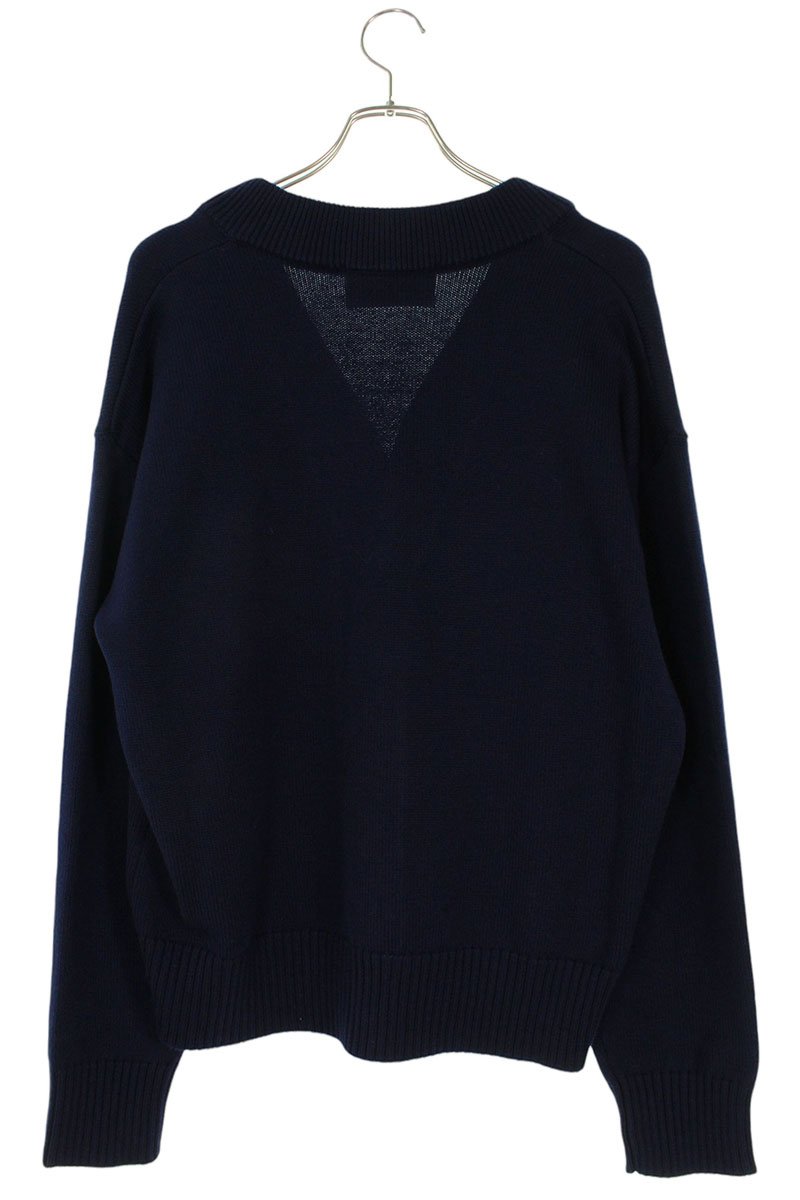 AMI 26SS Embroidered Cardigan Blue x White Size XL