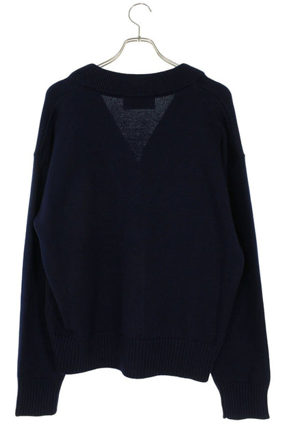 AMI 26SS Embroidered Cardigan Blue x White Size XL