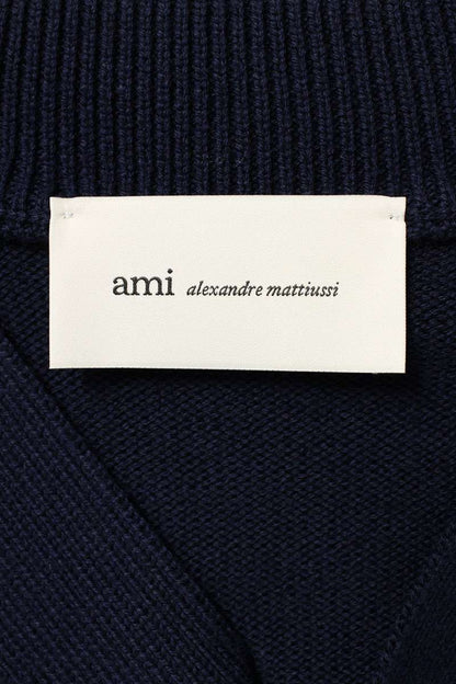 AMI 26SS Embroidered Cardigan Blue x White Size XL