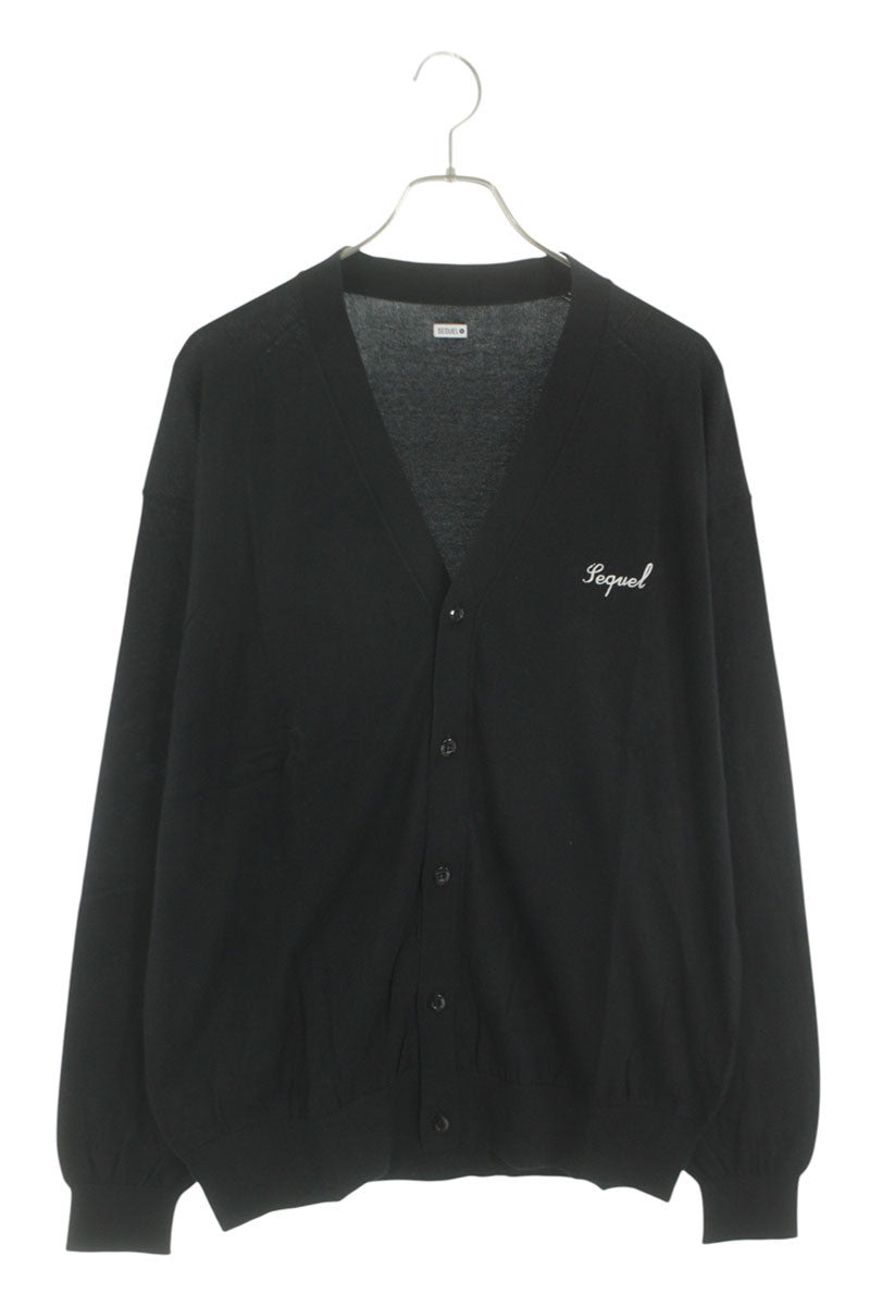 SEQUEL 25SS Logo Embroidered Cotton Cardigan Black Size L