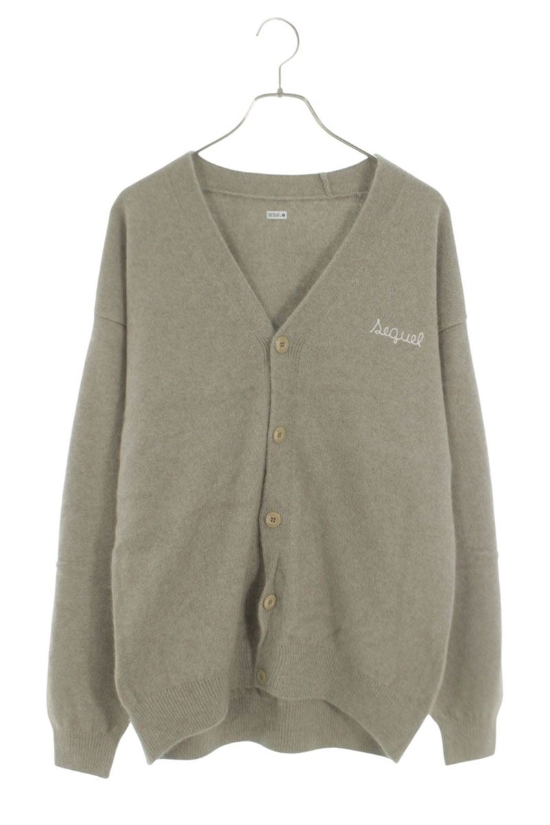 SEQUEL 24AW Logo Embroidered Raccoon Wool Cardigan Size XL