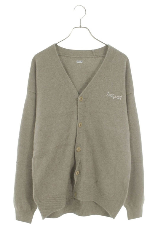 SEQUEL 24AW Logo Embroidered Raccoon Wool Cardigan Size XL
