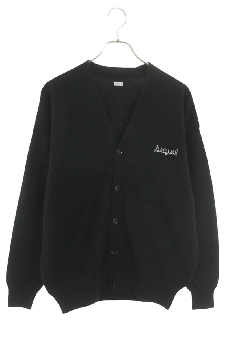 SEQUEL 24AW Logo Embroidered Raccoon Wool Cardigan Size M