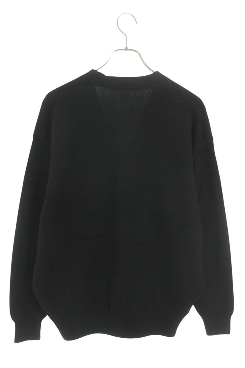 SEQUEL 24AW Black Logo Embroidered Blend Knit Size XL