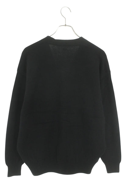 SEQUEL 24AW Black Logo Embroidered Blend Knit Size XL