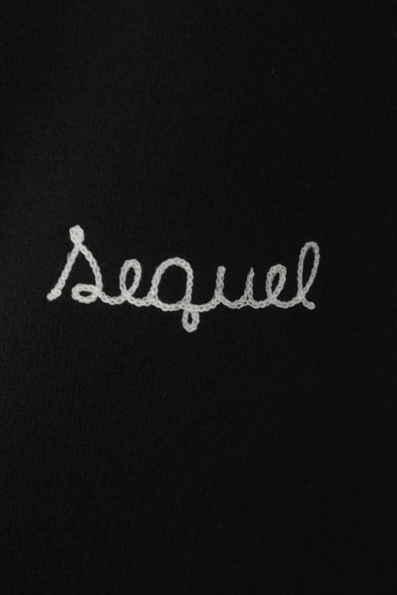 SEQUEL 24AW Black Logo Embroidered Blend Knit Size XL