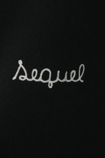 SEQUEL 24AW Black Logo Embroidered Blend Knit Size XL