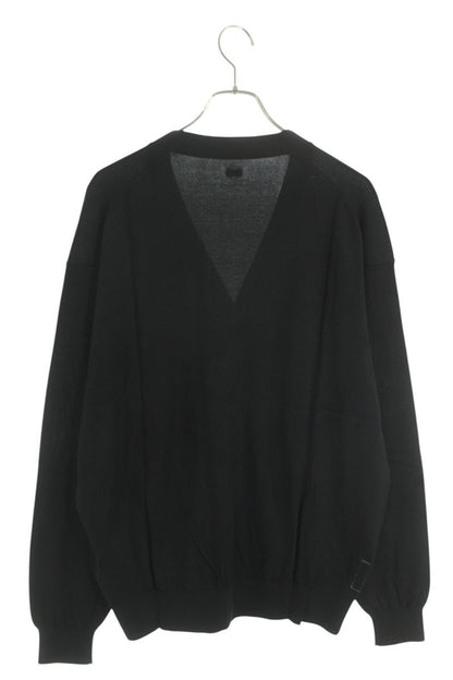 SEQUEL 25SS Black Cotton Logo Embroidered Cardigan Size XL