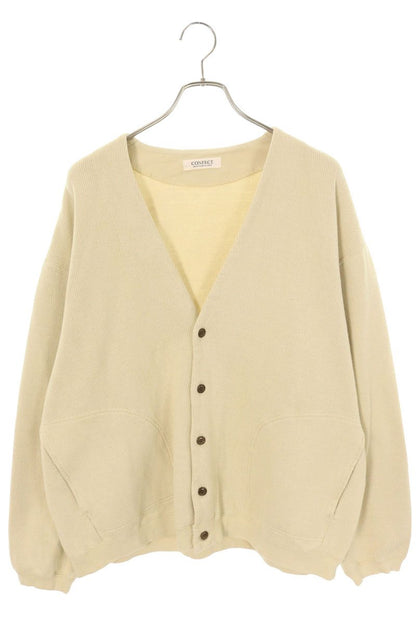 CONFECT Beige Quarter Gauge Cotton V-Neck Cardigan Size XL