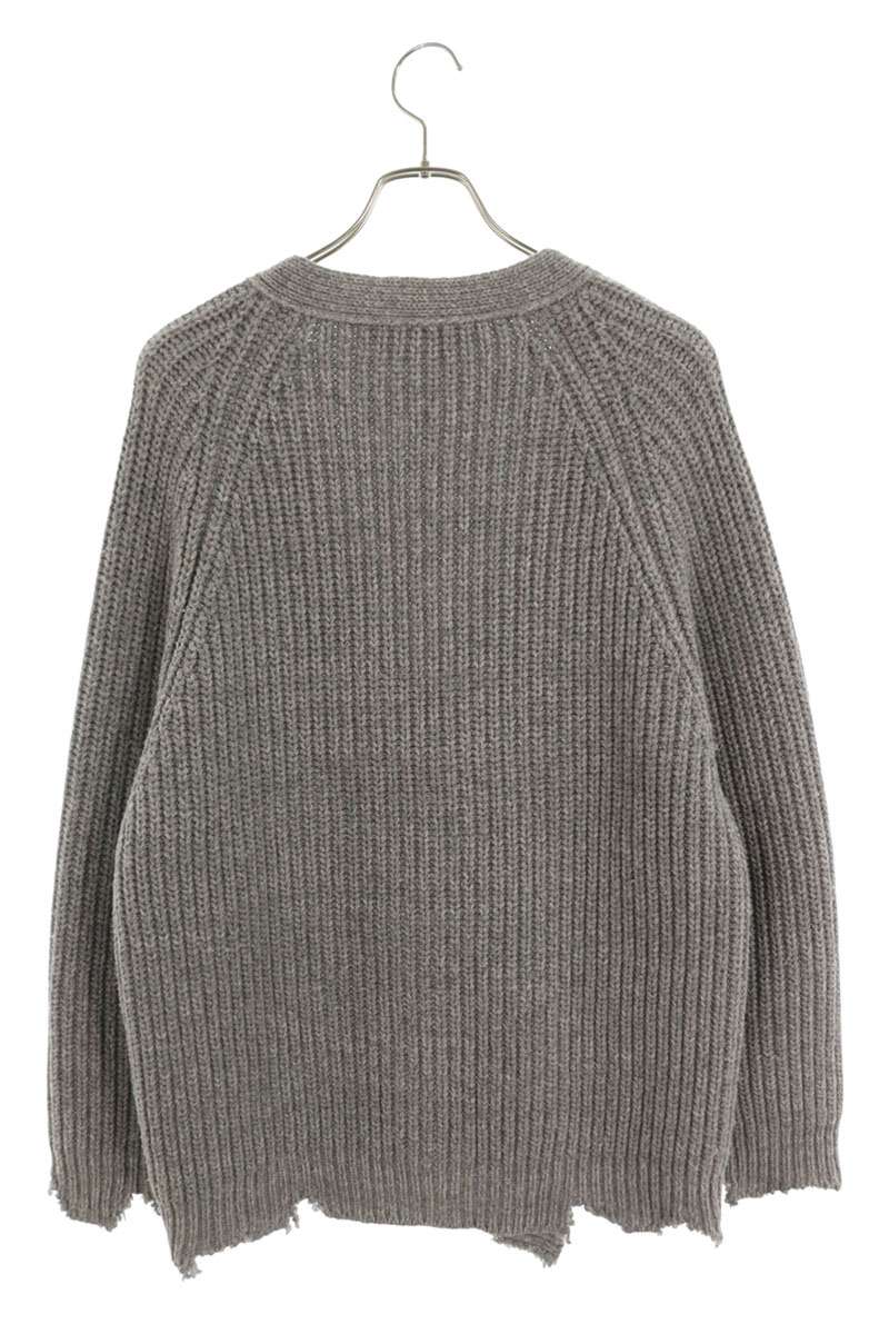 Marni 20AW Distressed Wool Knit Cardigan Gray Size 36