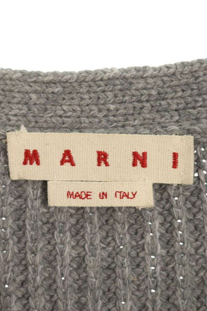 Marni 20AW Distressed Wool Knit Cardigan Gray Size 36