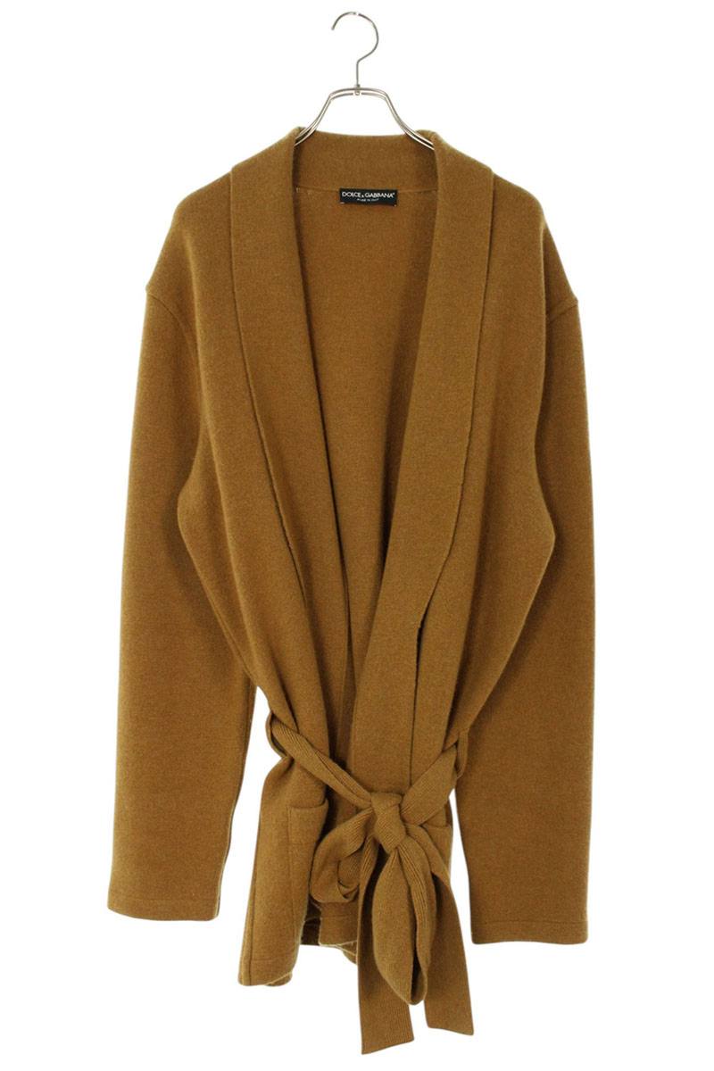 DOLCE & GABBANA Brown Shawl Collar Cashmere Size XXL