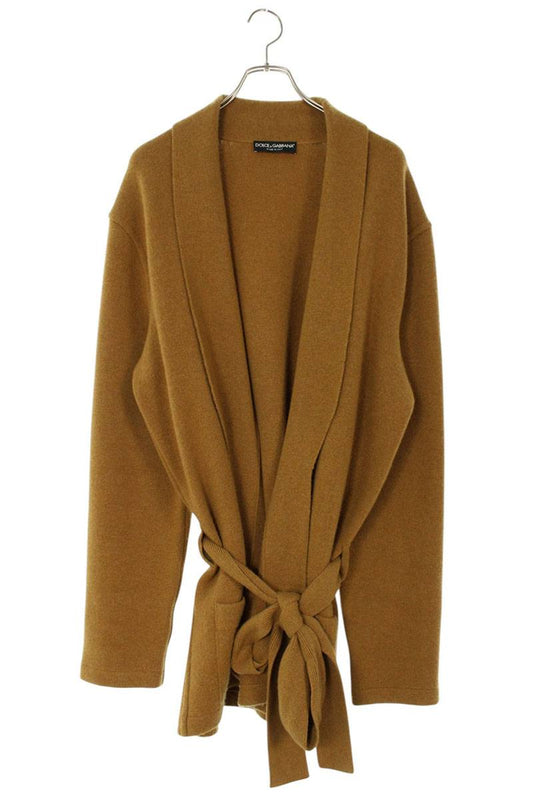 DOLCE & GABBANA Brown Shawl Collar Cashmere Size XXL