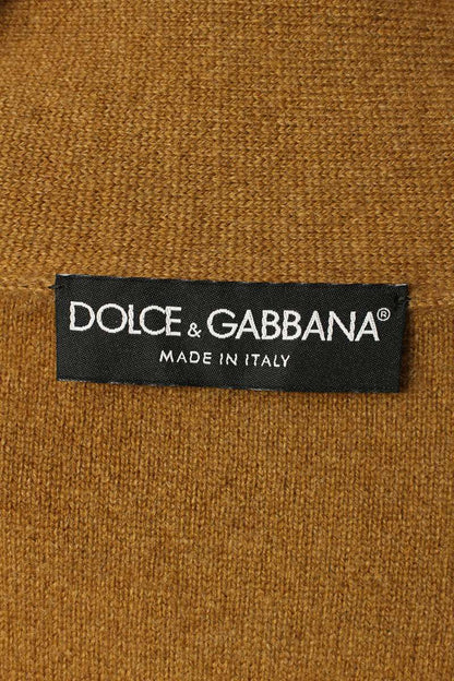 DOLCE & GABBANA Brown Shawl Collar Cashmere Size XXL
