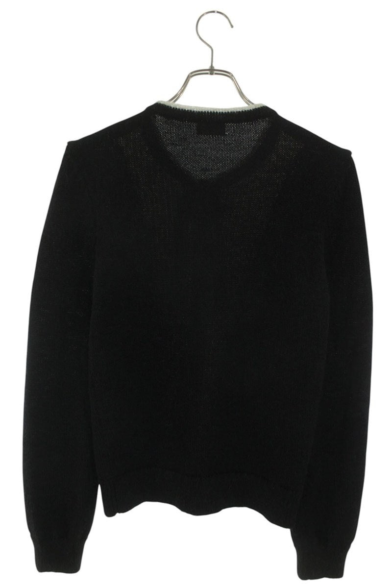 CELINE Rhinestone Bow Tie Alpaca Knit Cardigan Size XS