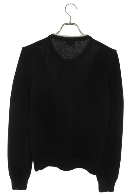 CELINE Rhinestone Bow Tie Alpaca Knit Cardigan Size XS
