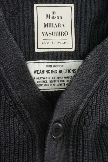 MIHARAYASUHIRO Distressed Knit Cardigan Gray Size 48