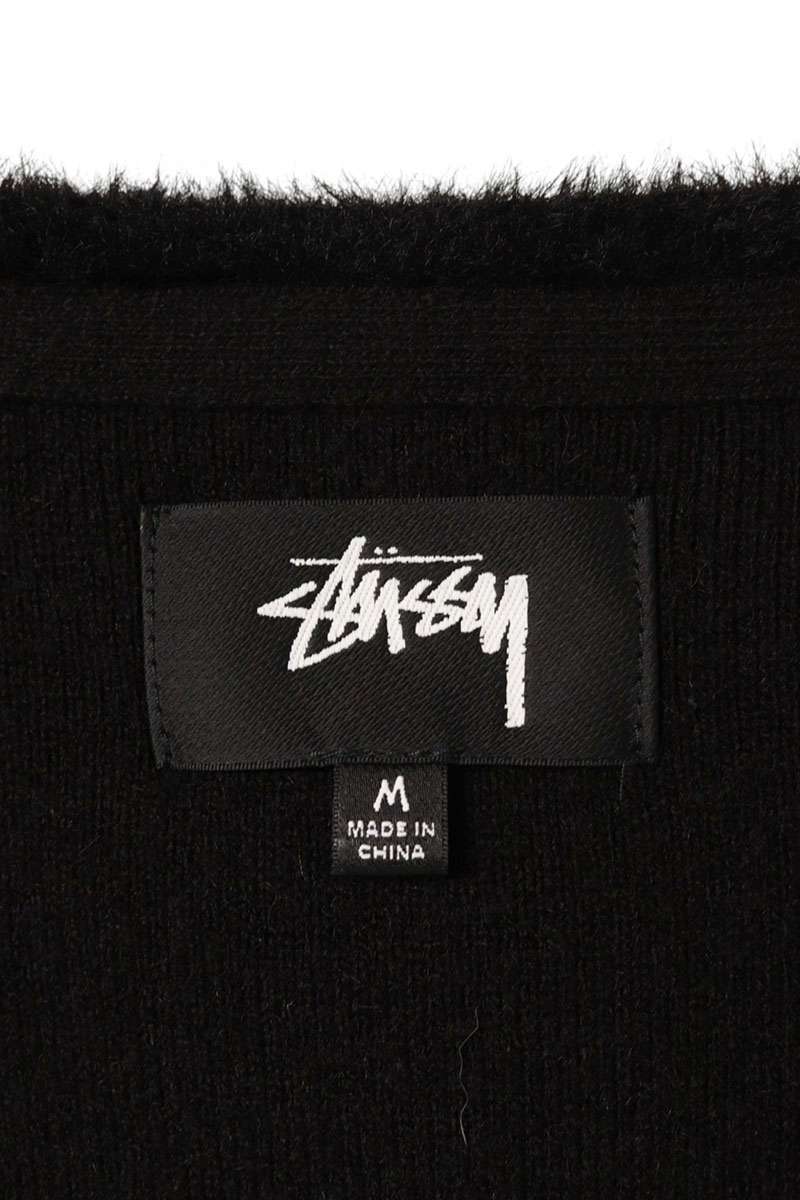 STUSSY Shaggy Cardigan Black Size M