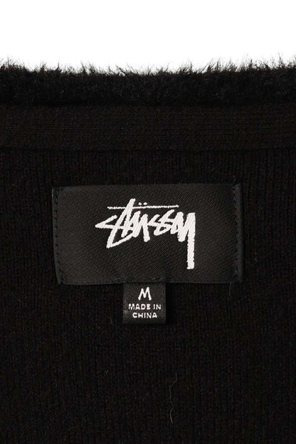 STUSSY Shaggy Cardigan Black Size M