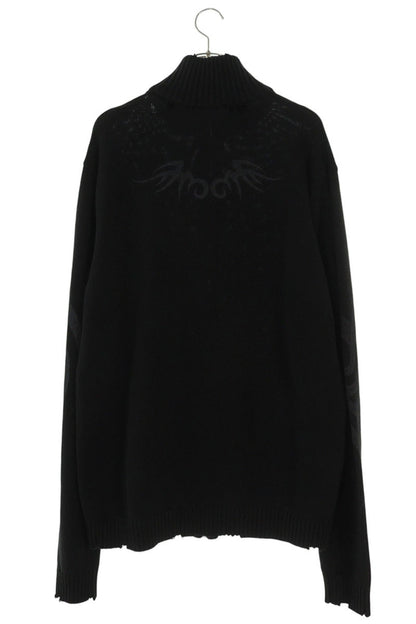 BALENCIAGA 24AW Tribal Damaged Zip Knit Cardigan Size L