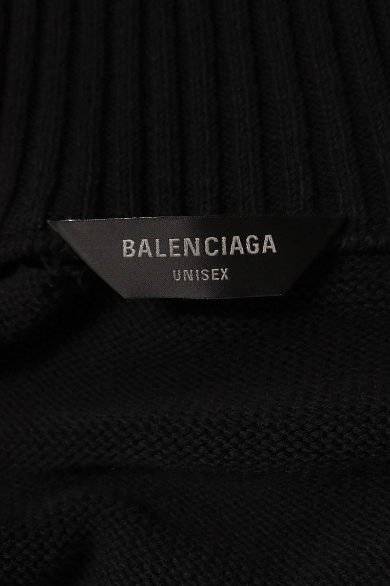 BALENCIAGA 24AW Tribal Damaged Zip Knit Cardigan Size L