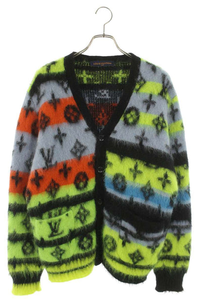 LOUISVUITTON 22AW Monogram Mohair Knit Cardigan Multi Size M