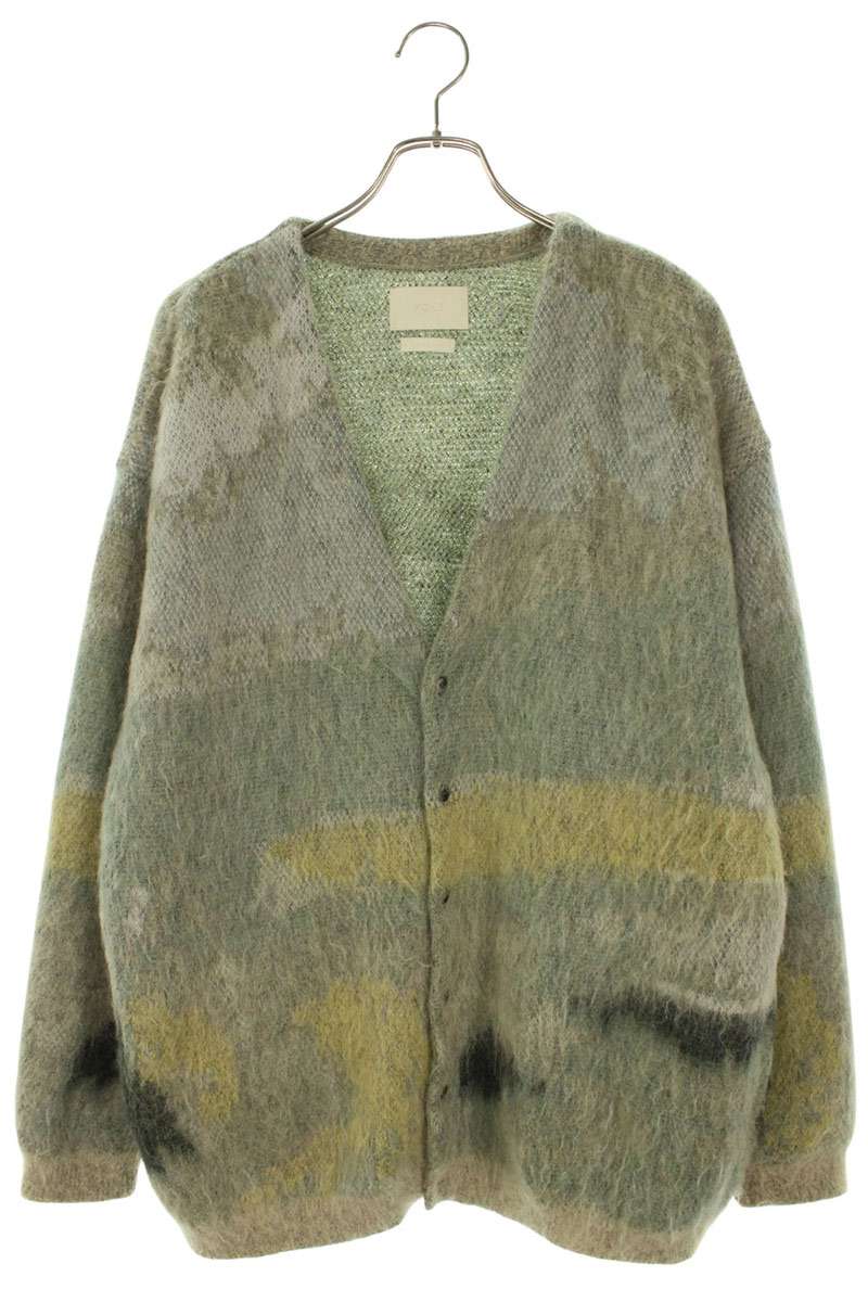 YOKE 23AW Wool Cardigan Green x Beige Size 2