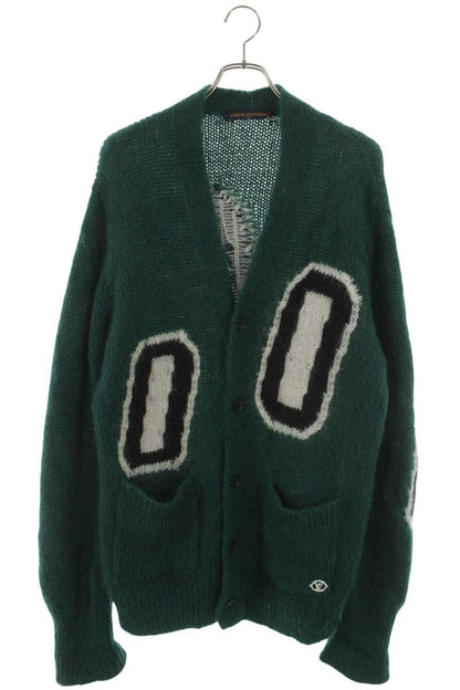 LOUISVUITTON 22AW Graphic Mohair Long Cardigan Green Size L