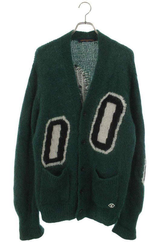 LOUISVUITTON 22AW Graphic Mohair Long Cardigan Green Size L