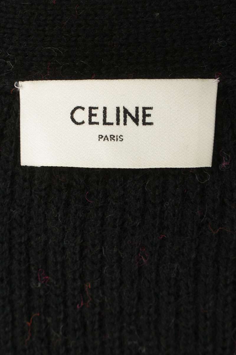 CELINE Bijoux Ski Jacquard Knit Cardigan Pink Multi Size M