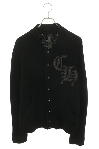 Chrome Hearts CH Leather Patch Cross Ball Button Knit Size S