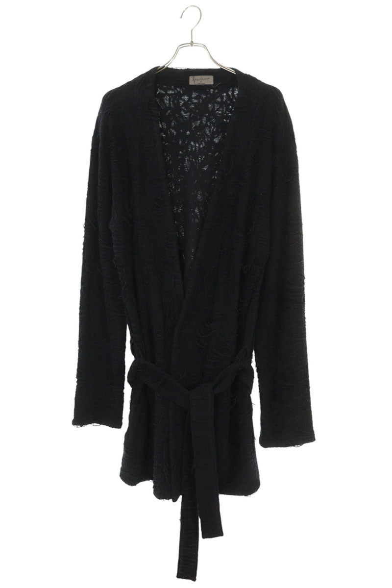 Yohji Yamamoto Distressed Cotton Poly Cardigan Black Size M