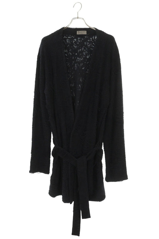Yohji Yamamoto Distressed Cotton Poly Cardigan Black Size M