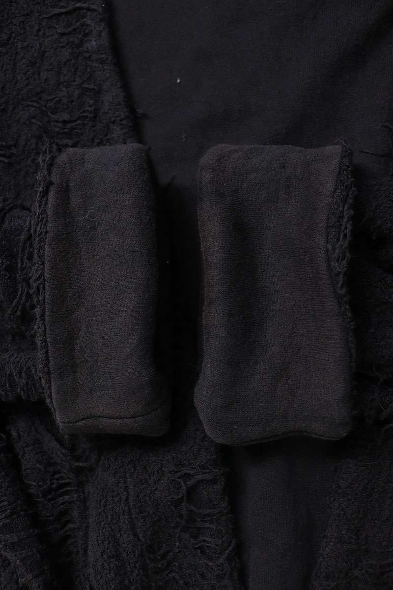 Yohji Yamamoto Distressed Cotton Poly Cardigan Black Size M