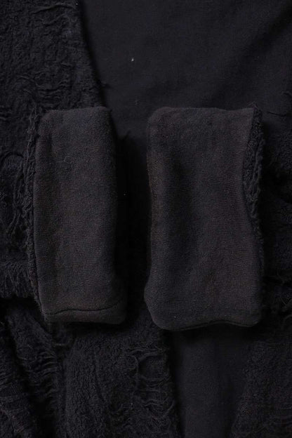 Yohji Yamamoto Distressed Cotton Poly Cardigan Black Size M
