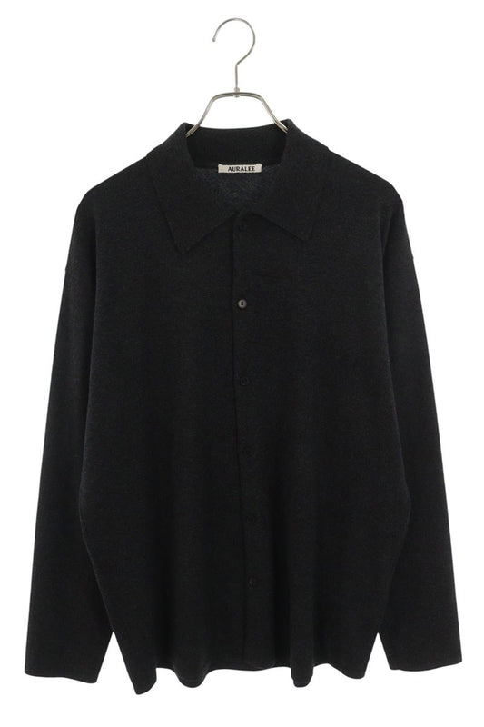 AURALEE Wool Knit Cardigan Black Size 5