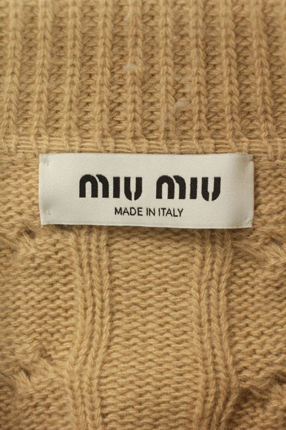 miumiu Cable Knit Zip-Up Cardigan Brown Multi Size 36