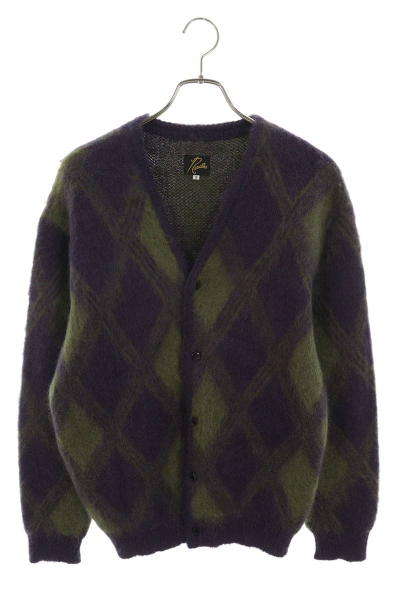 Needles Argyle Mohair Blend Cardigan Purple Size S