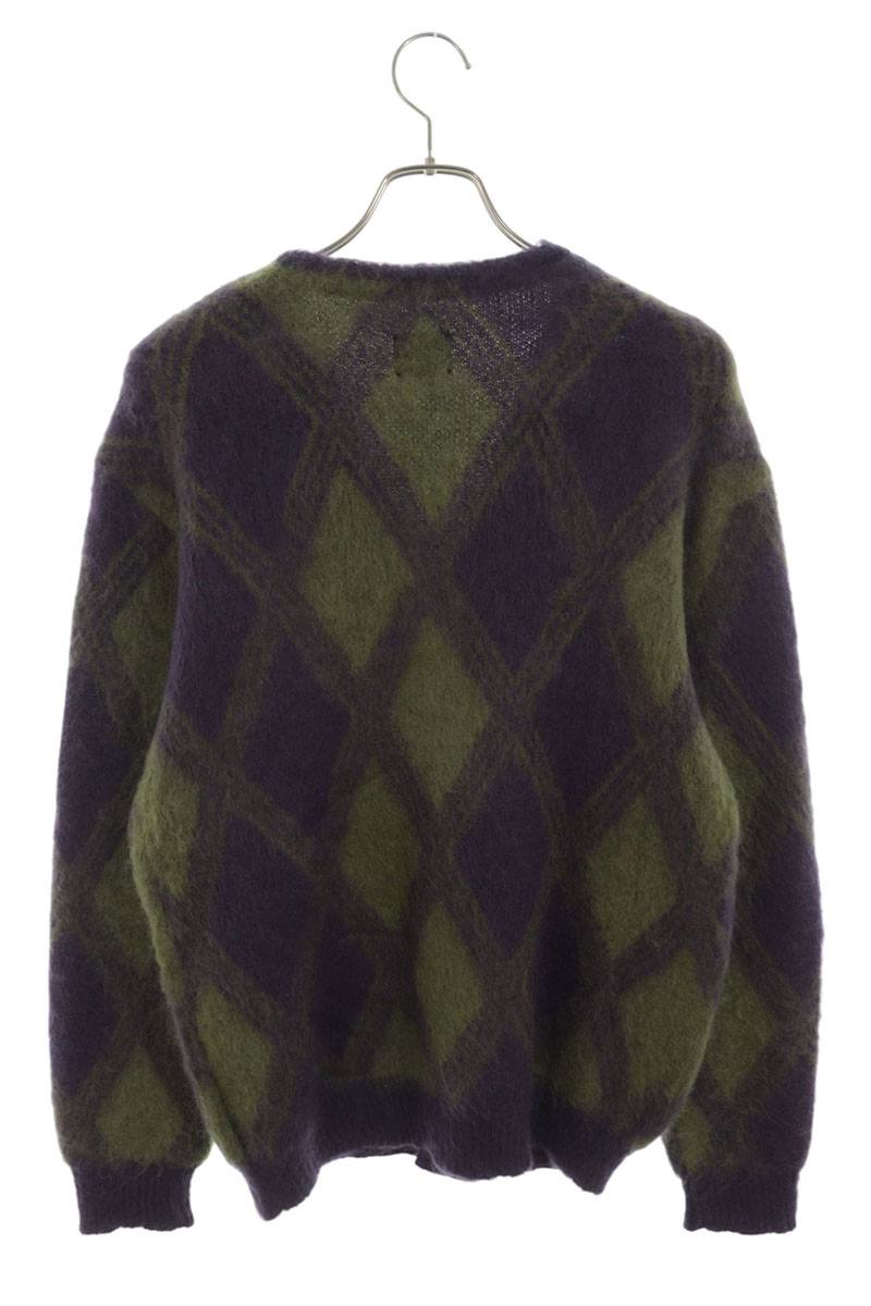 Needles Argyle Mohair Blend Cardigan Purple Size S