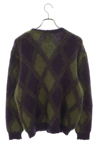 Needles Argyle Mohair Blend Cardigan Purple Size S
