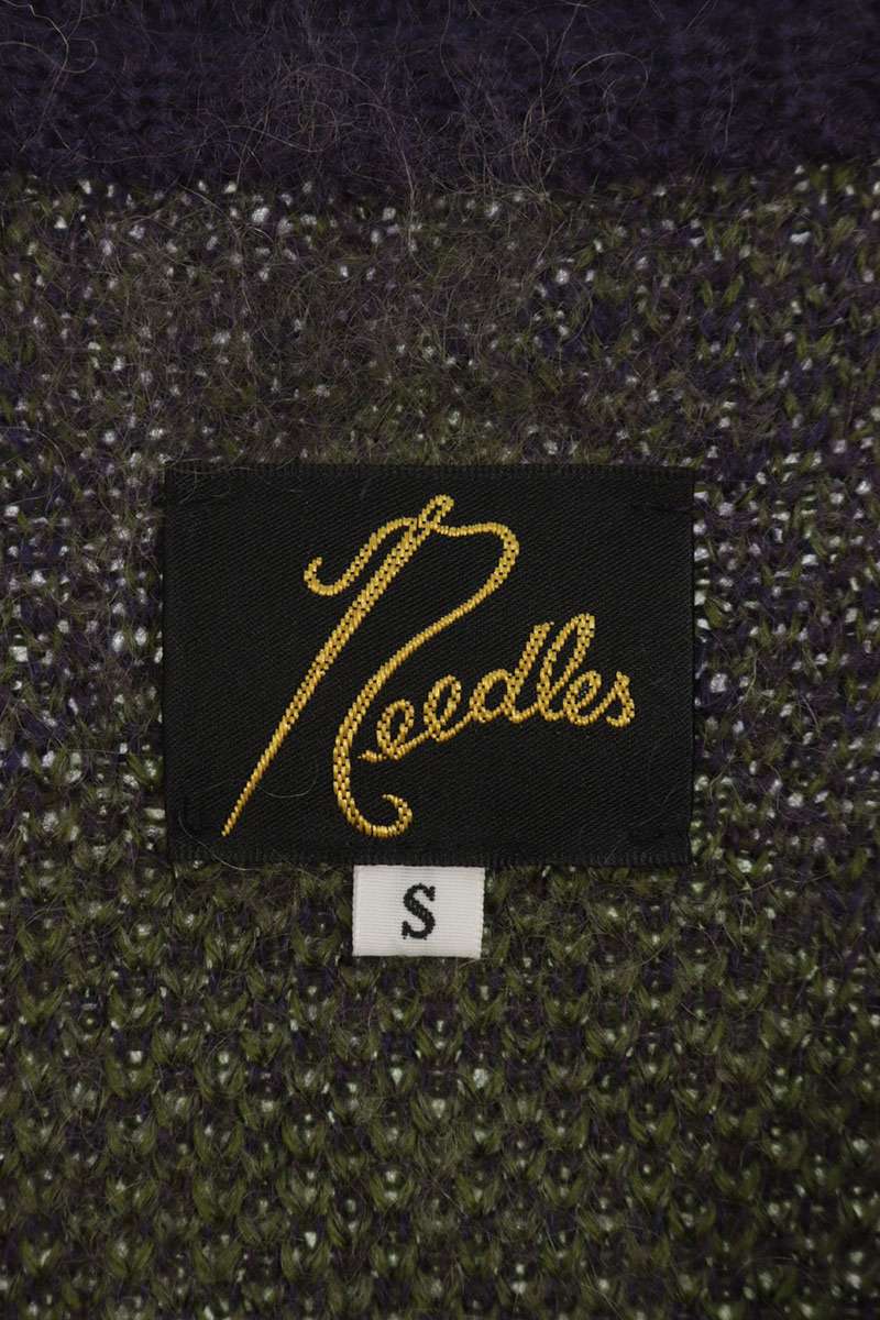 Needles Argyle Mohair Blend Cardigan Purple Size S