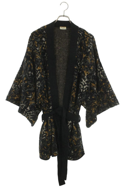 SAINT LAURENT PARIS Jacquard Knit Kimono Cardigan Size XL