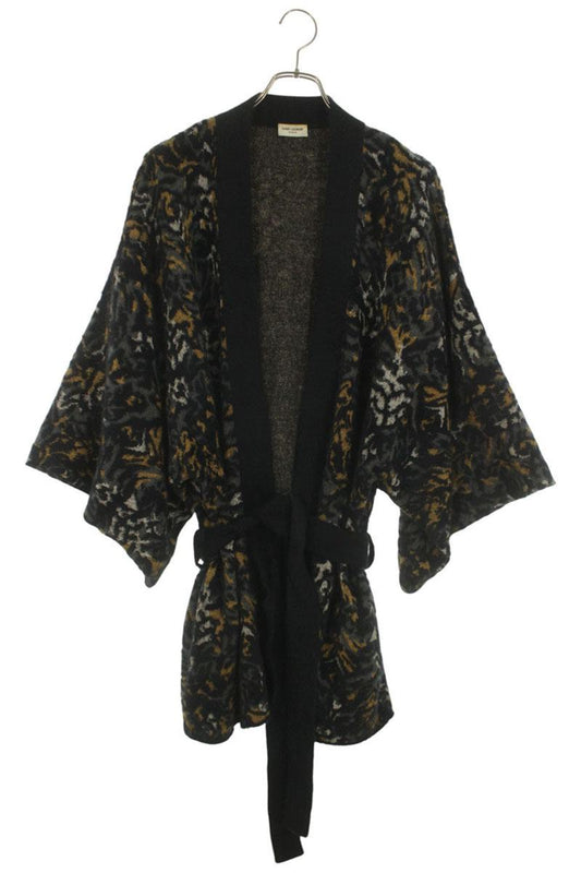 SAINT LAURENT PARIS Jacquard Knit Kimono Cardigan Size XL