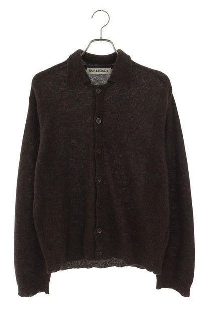 OUR LEGACY Alpaca Blend Polo Knit Cardigan Brown Size S