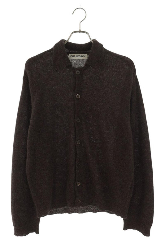 OUR LEGACY Alpaca Blend Polo Knit Cardigan Brown Size S