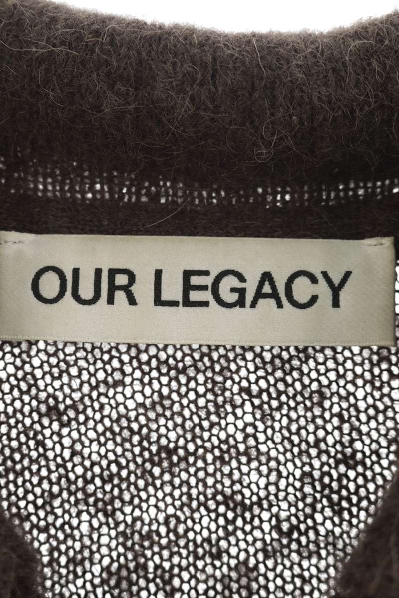 OUR LEGACY Alpaca Blend Polo Knit Cardigan Brown Size S