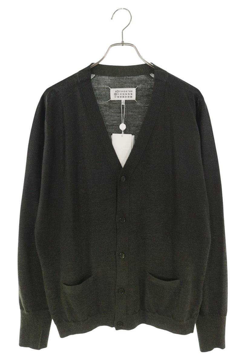 Maison Margiela Wool Blend V-Neck Cardigan Green Size L