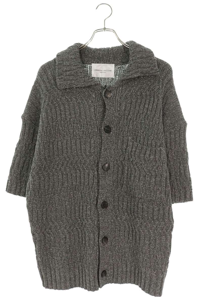 roberto collina Cotton Knit S/S Cardigan Gray Size XL